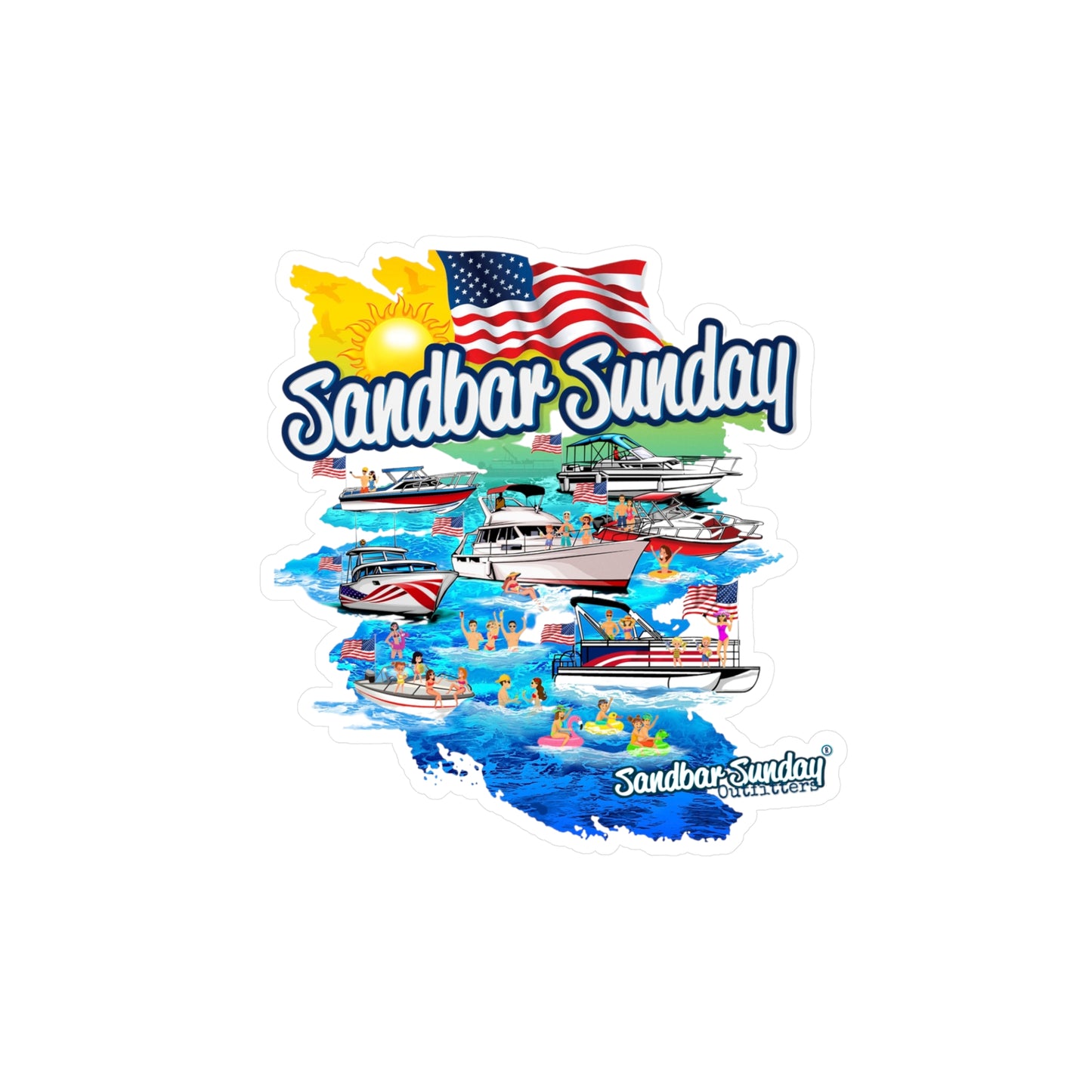 Party at the Sandbar Kiss-Cut Vinyl Decal