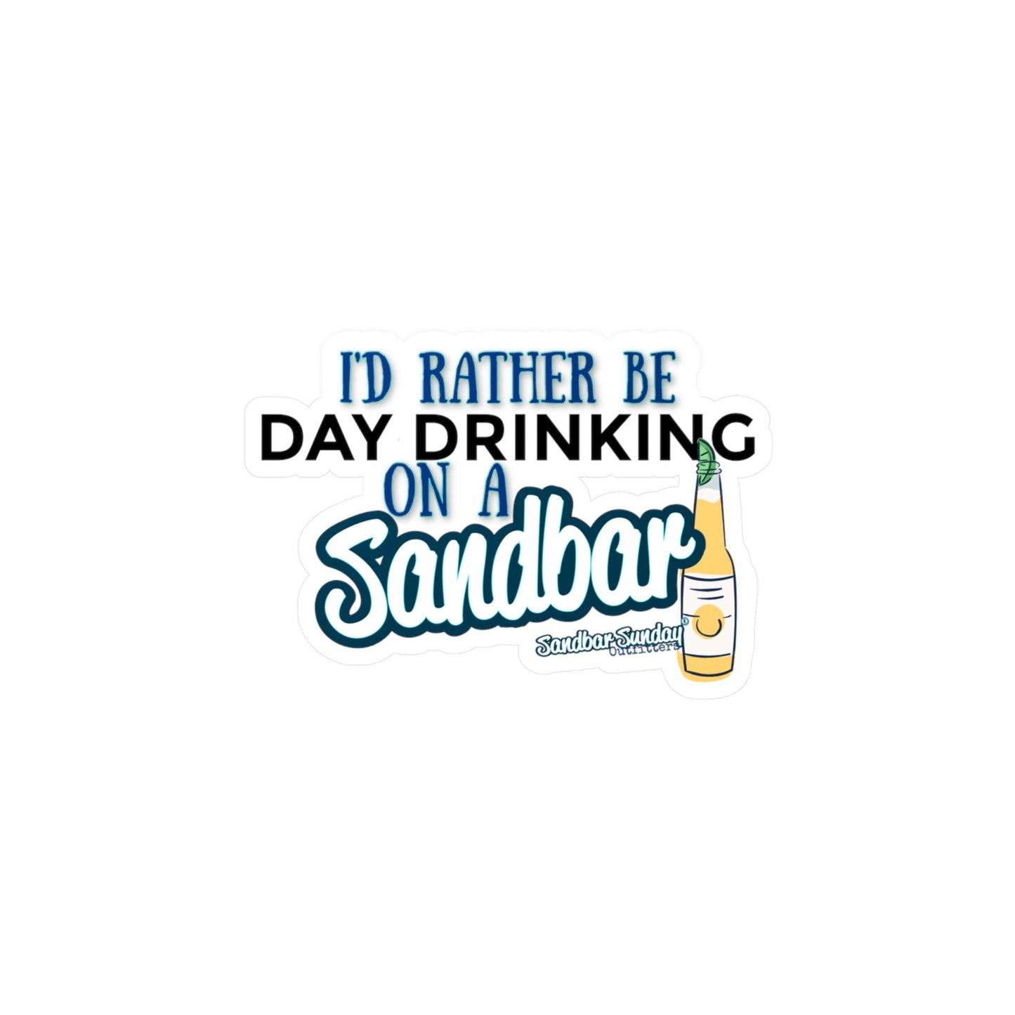 Day Drinking on a Sandbar Kiss-Cut Vinyl Decal
