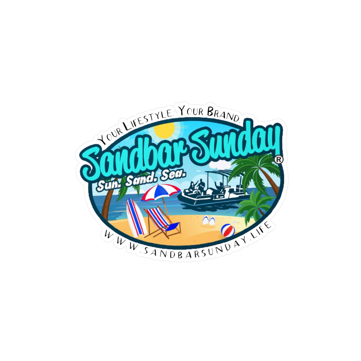 Sandbar Sunday®️ Logo Kiss-Cut Vinyl Decal