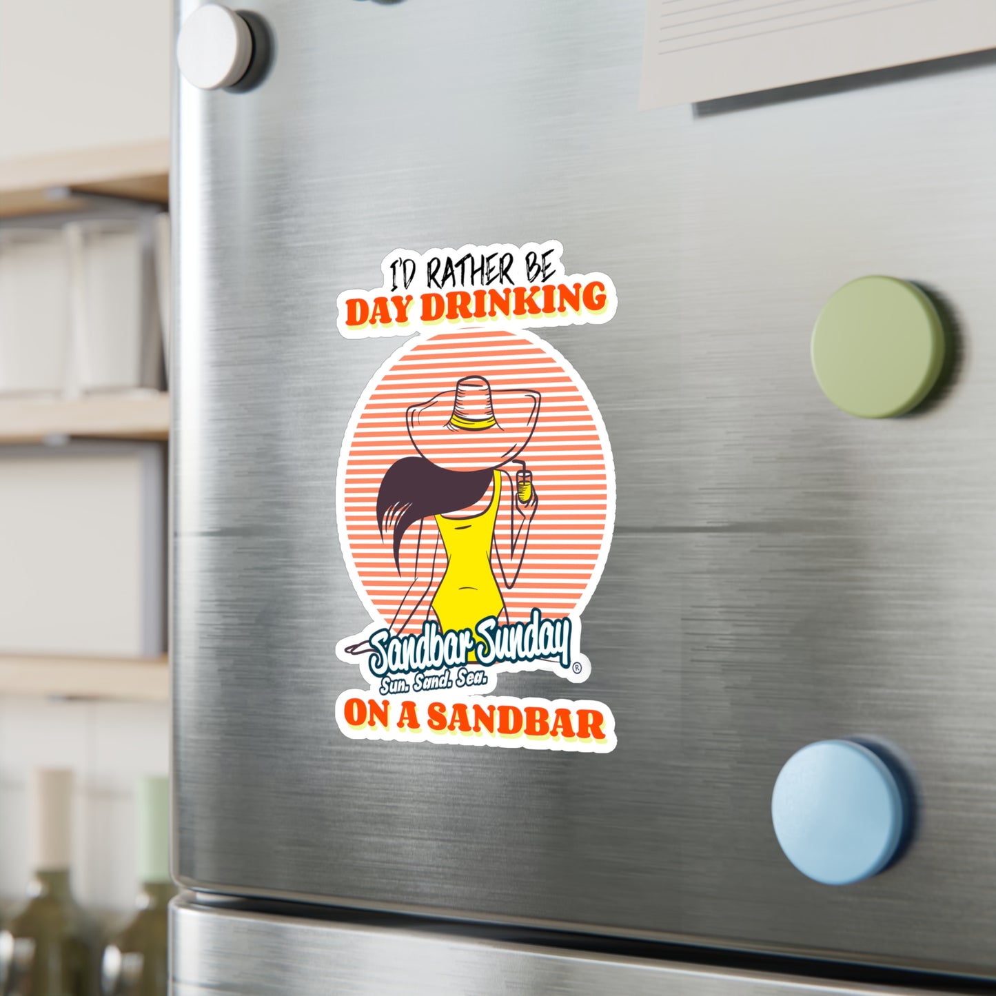 Day Drinking Woman Kiss-Cut Vinyl Decal