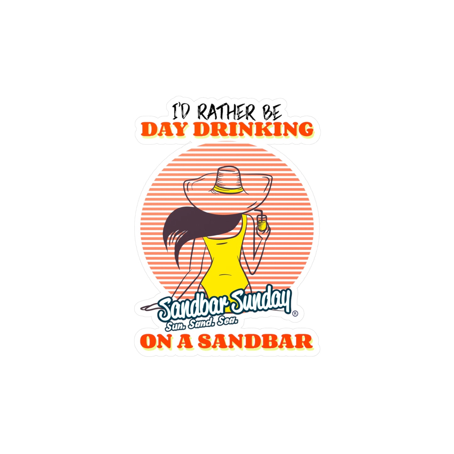 Day Drinking Woman Kiss-Cut Vinyl Decal