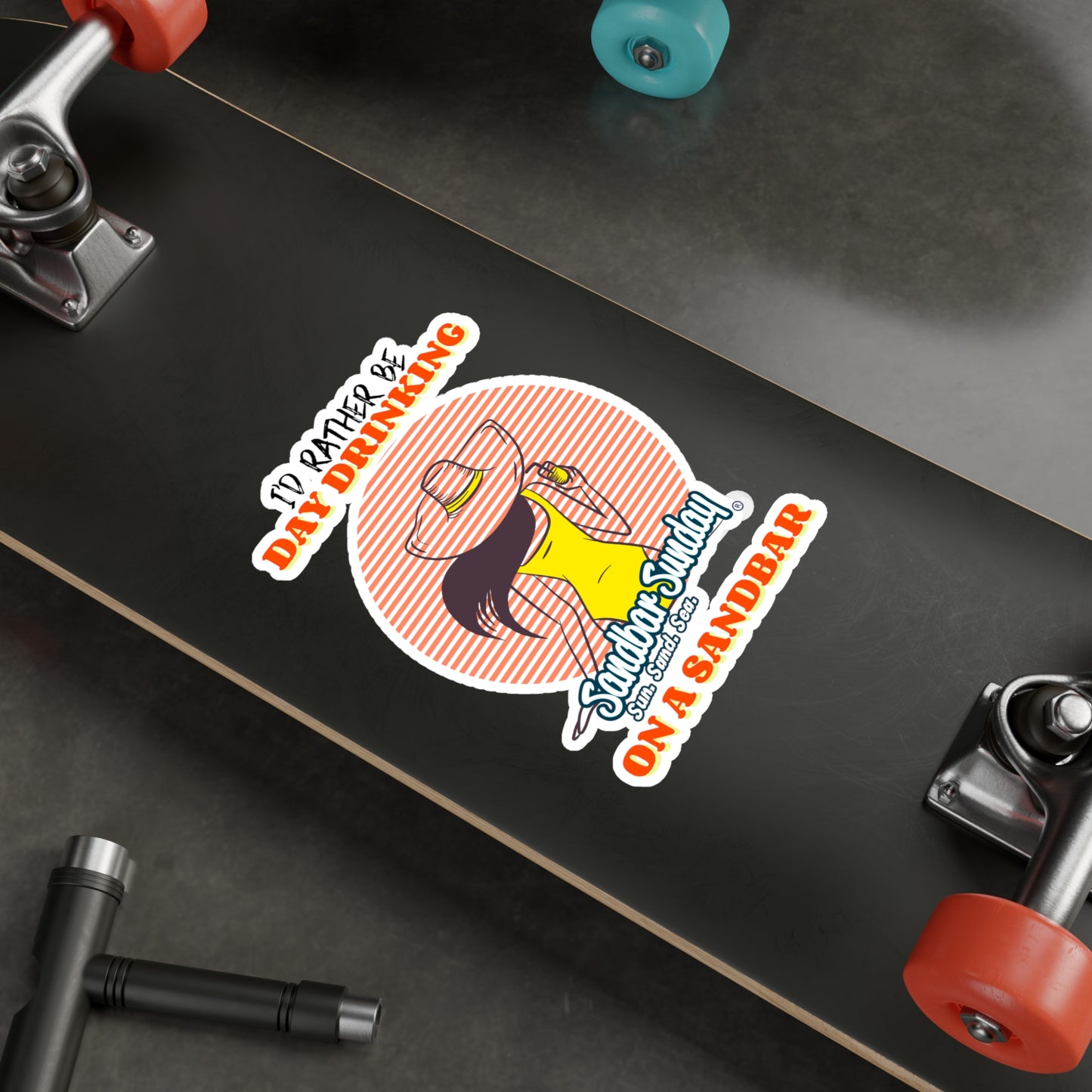 Day Drinking Woman Kiss-Cut Vinyl Decal