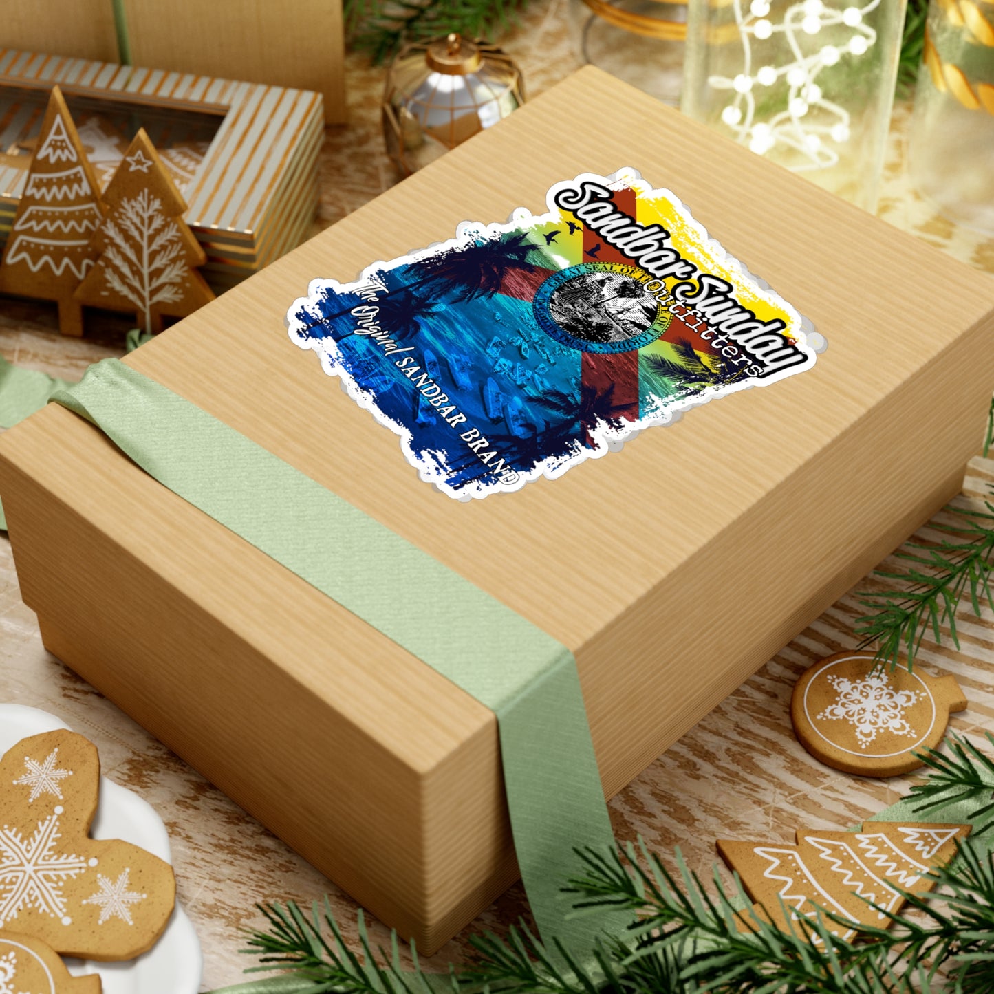 Florida Sandbar Flag Kiss-Cut Vinyl Decal