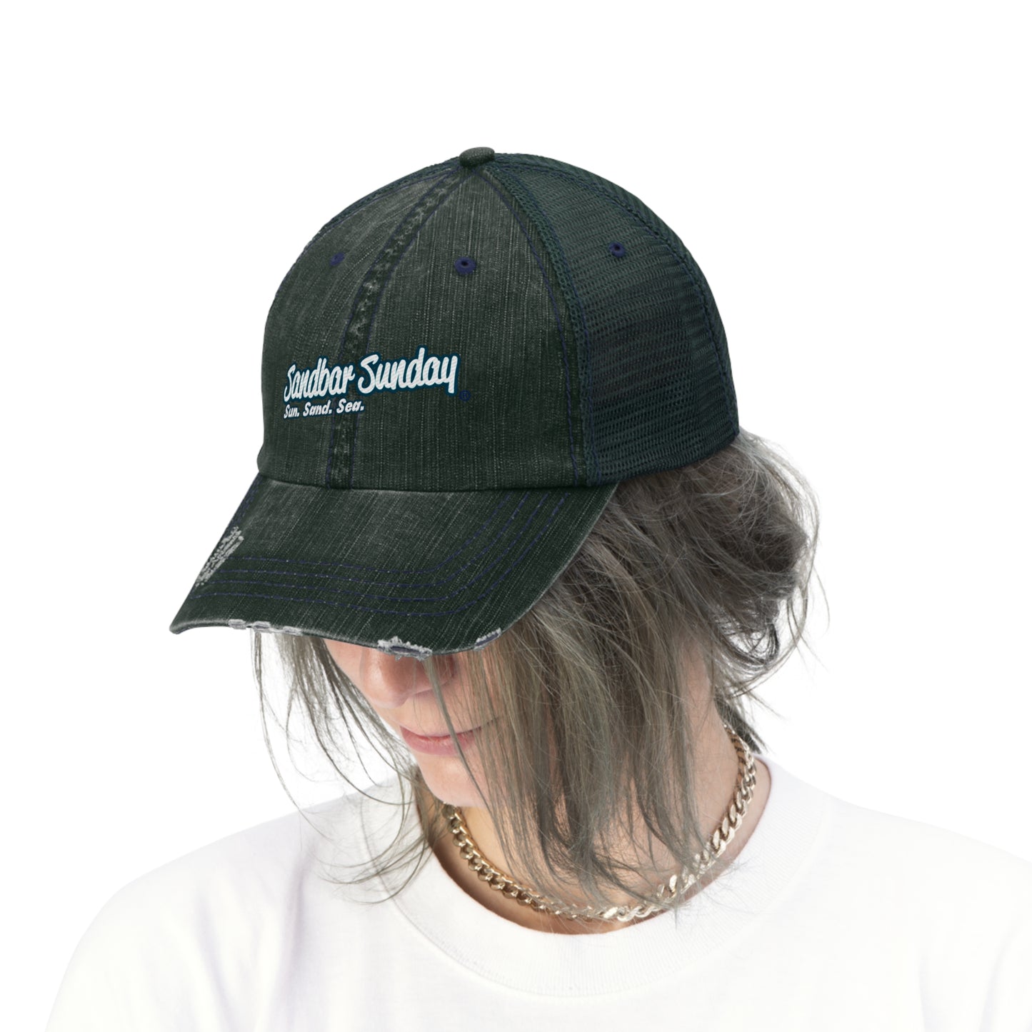 Sandbar Sunday Distressed Trucker Hat