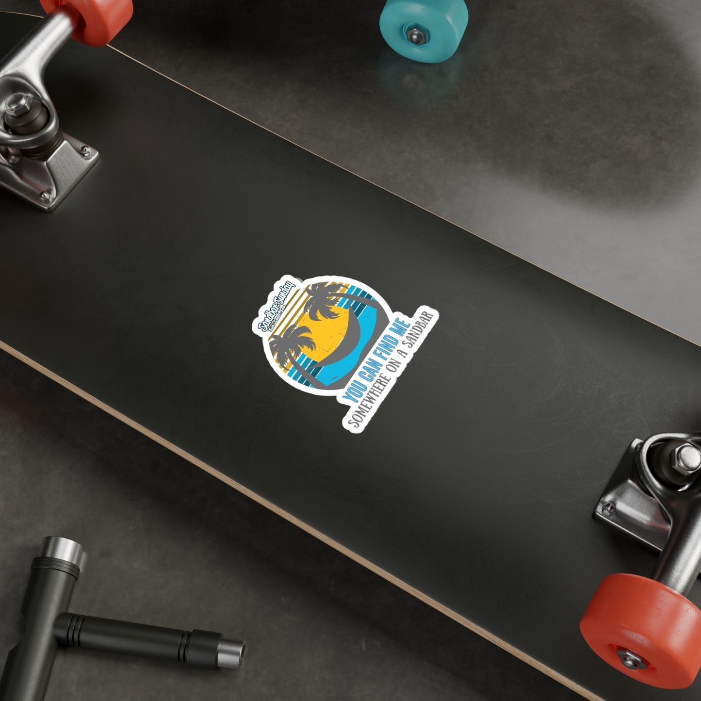 Sunset Day Drinking Sandbar Kiss-Cut Vinyl Decal