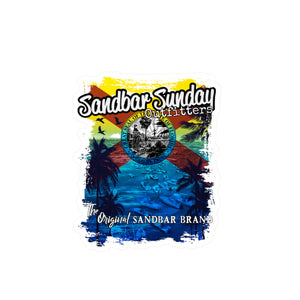Florida Sandbar Flag Kiss-Cut Vinyl Decal