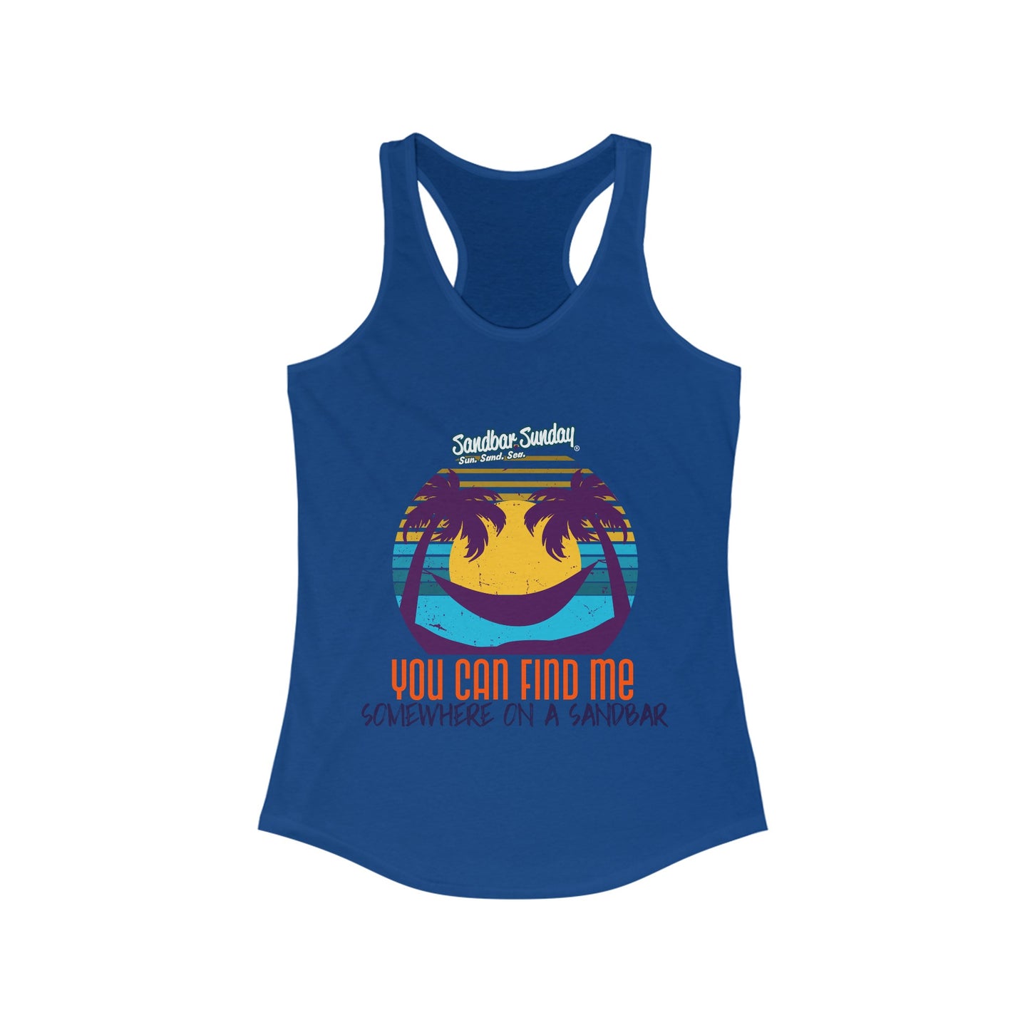 Somewhere on a Sandbar Racerback Tank