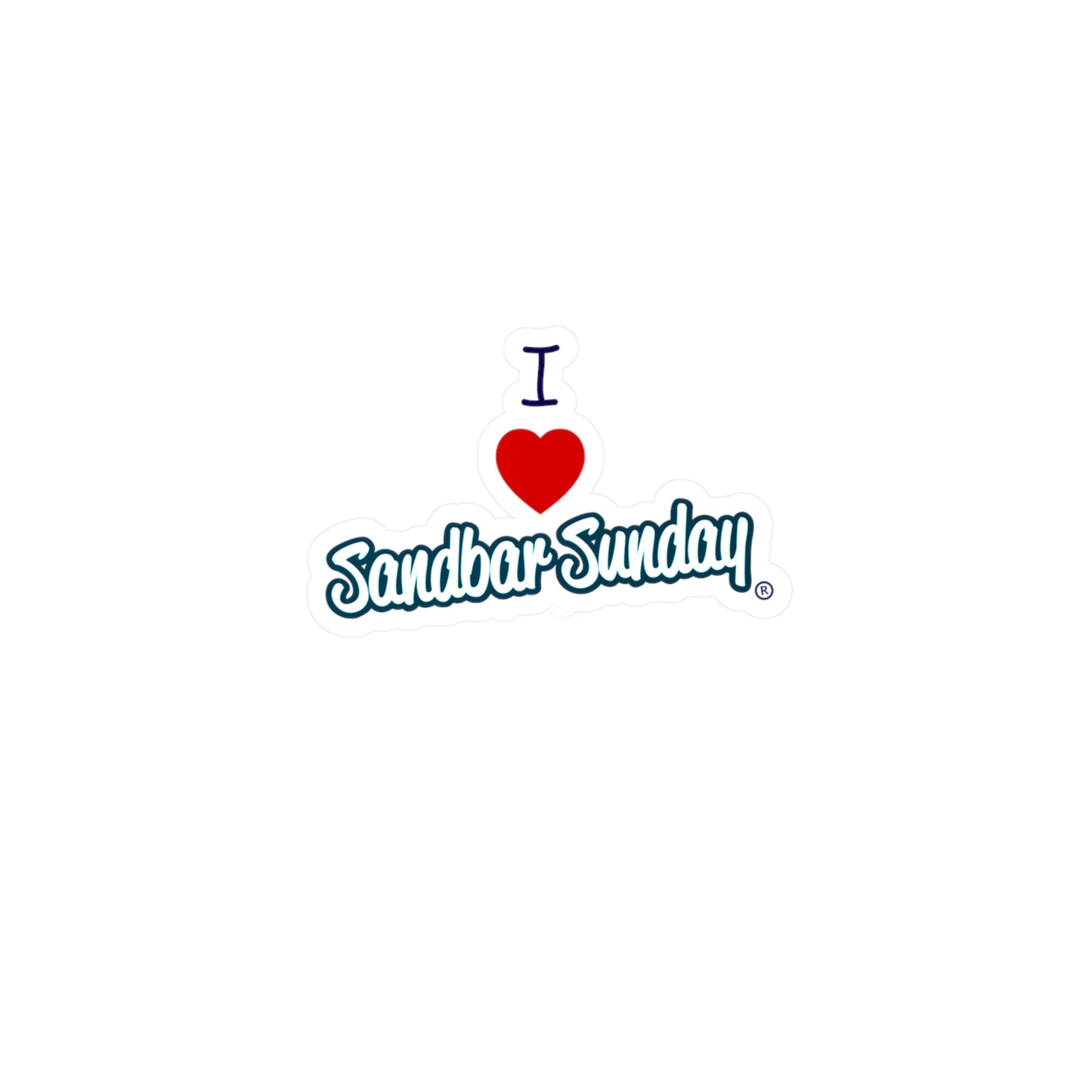 I Heart Sandbar Sunday Kiss-Cut Decal