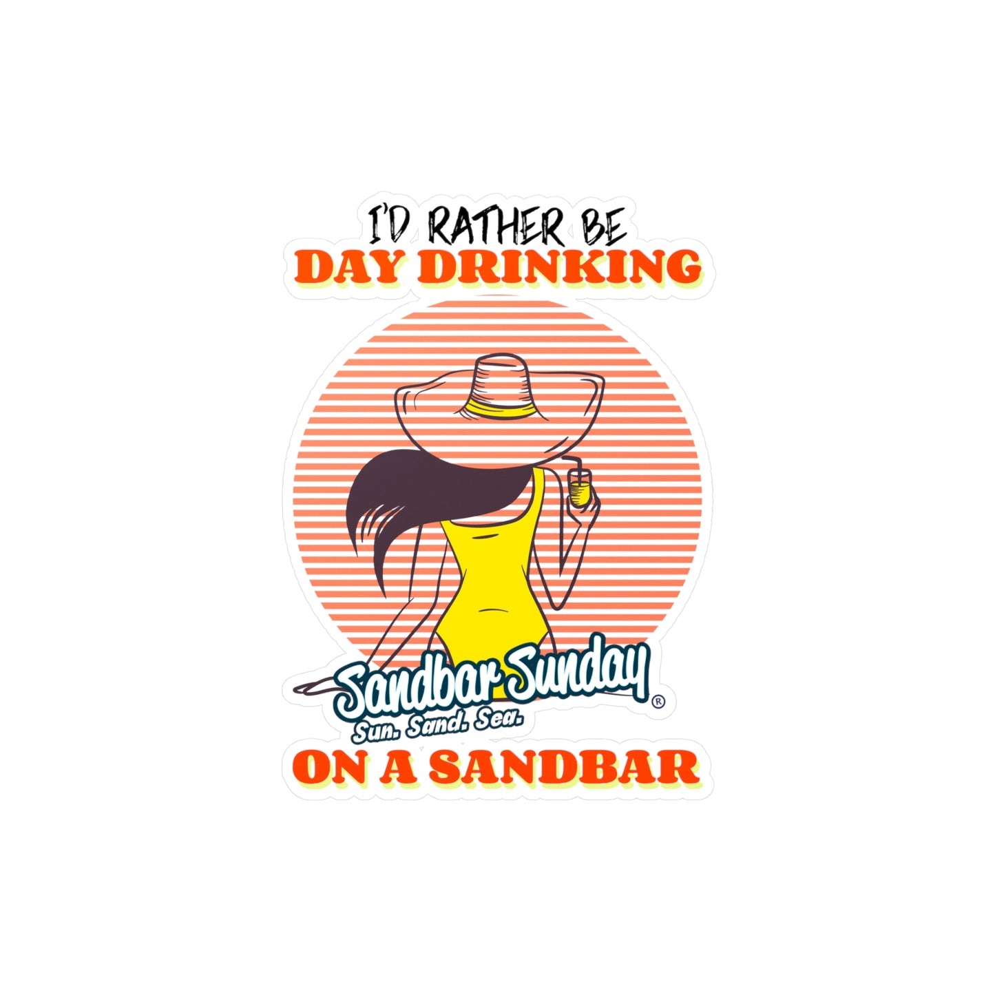 Day Drinking Woman Kiss-Cut Vinyl Decal