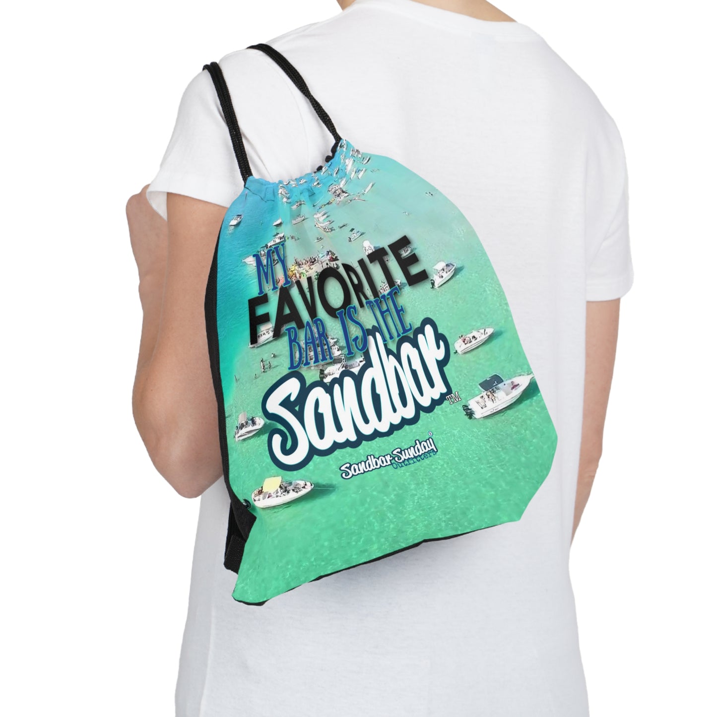 Sandbar Sunday Drawstring Bag