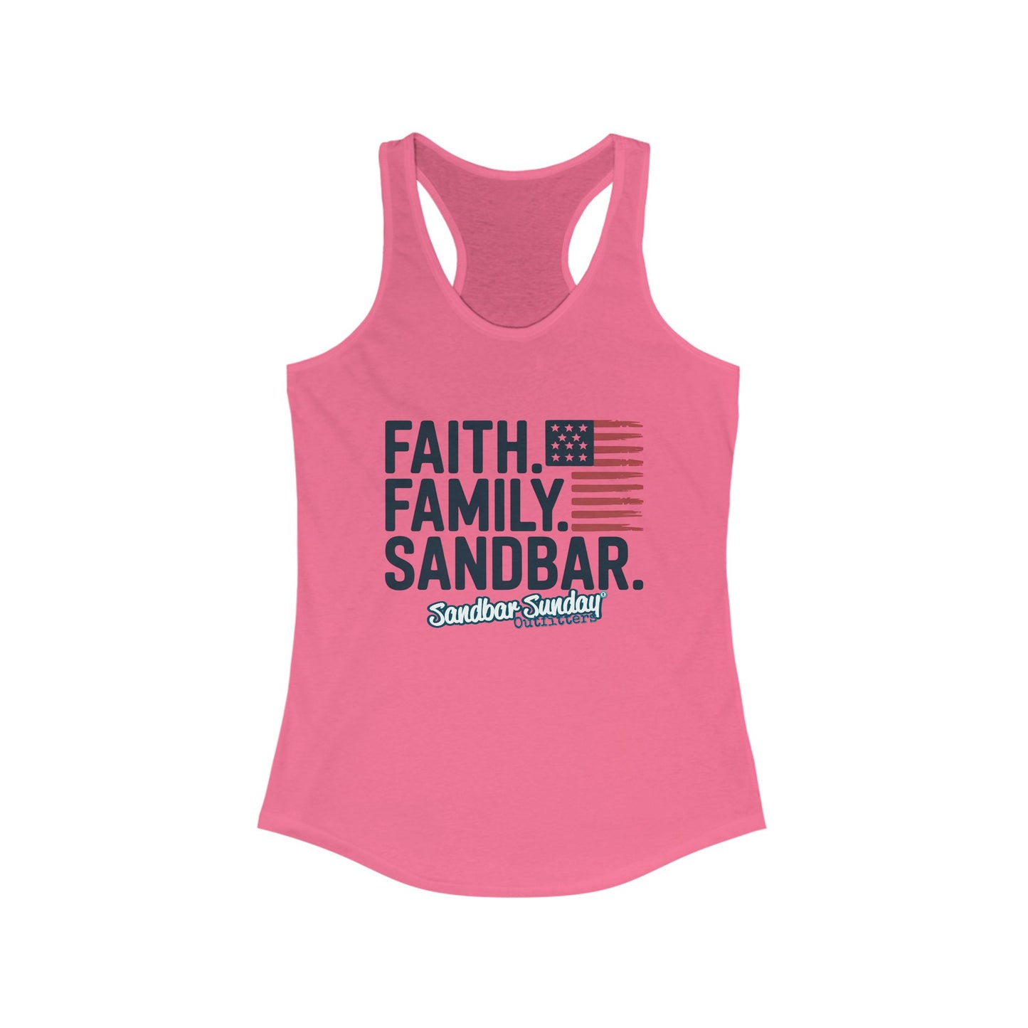 Faith. Family. Sandbar. Racerback Tank