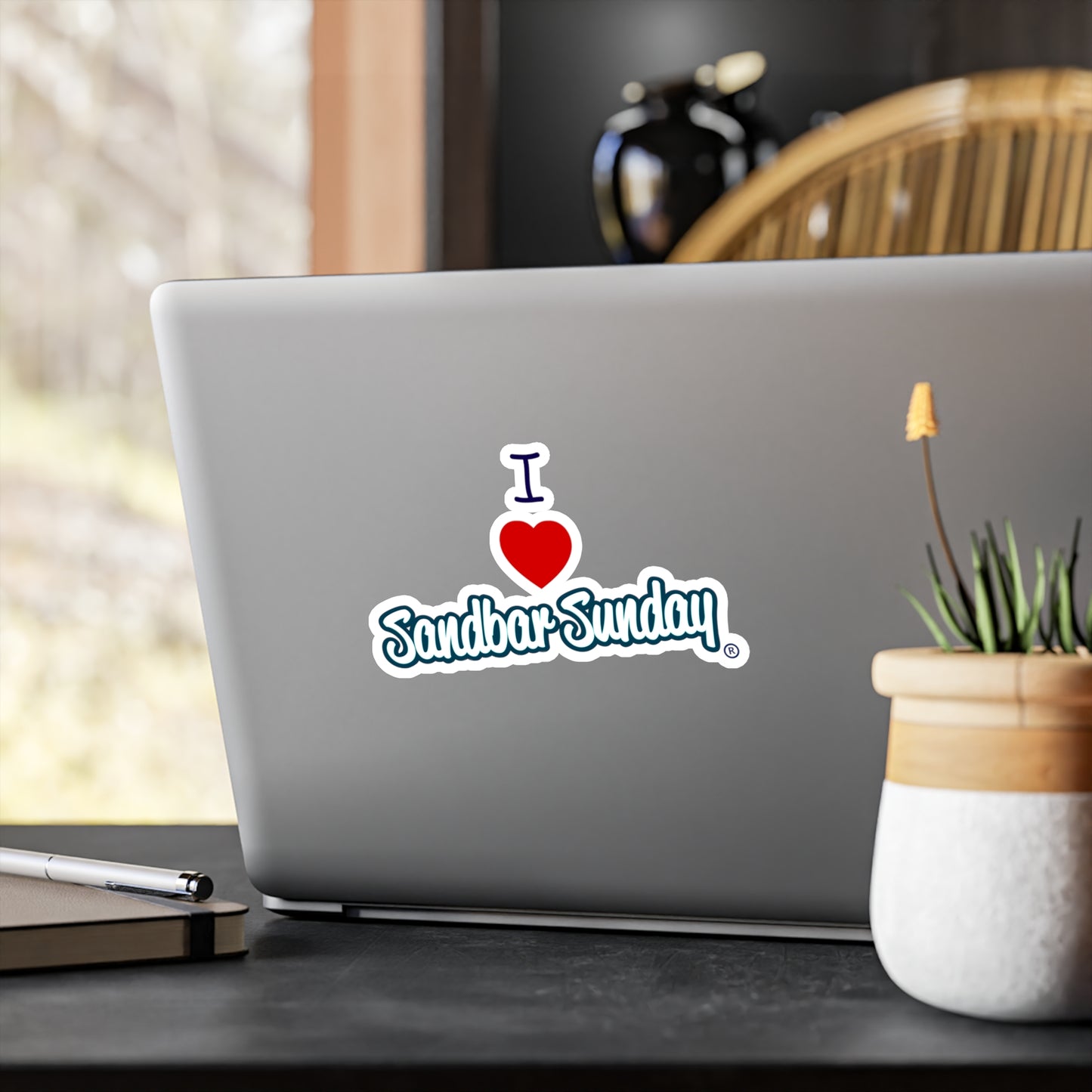 I Heart Sandbar Sunday Kiss-Cut Decal
