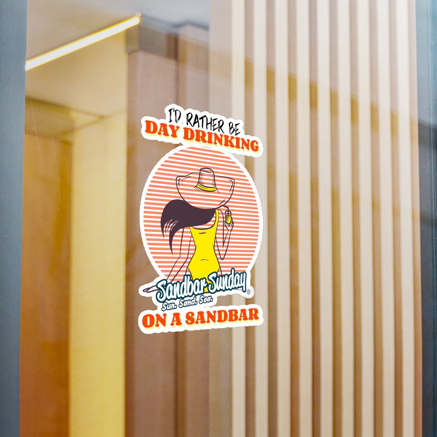 Day Drinking Woman Kiss-Cut Vinyl Decal