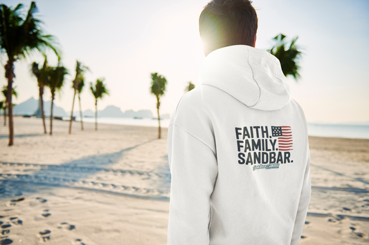 Faith. Family. Sandbar. Fleece Hoodie