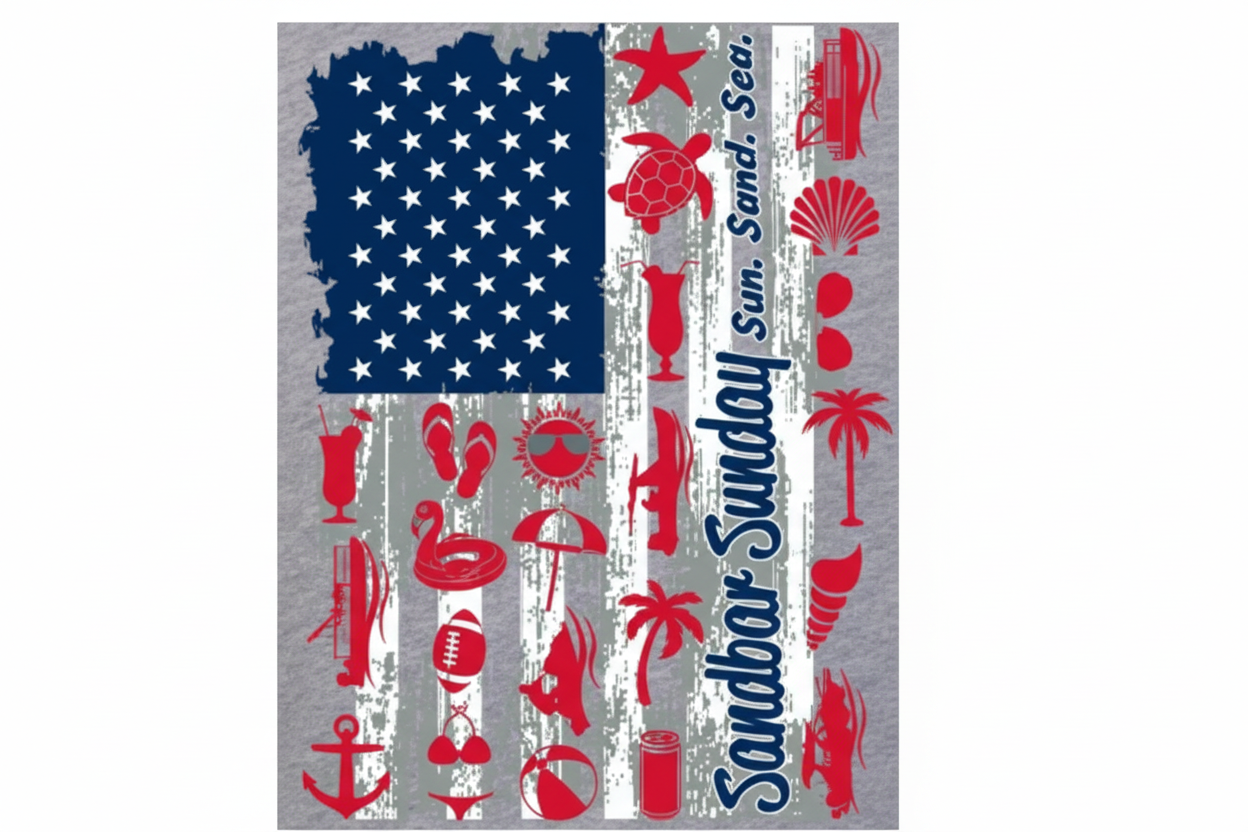 Ladies Flag Tank in Patriotic Blue