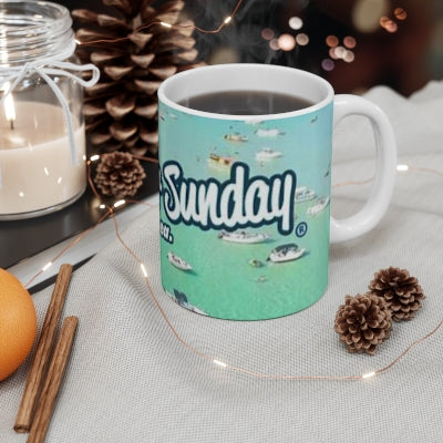 Sandbar Sunday 11oz Ceramic Coffee Mug - Beach Lover Gift