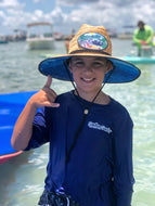 Lifeguard Hat with Flag Print Under Brim