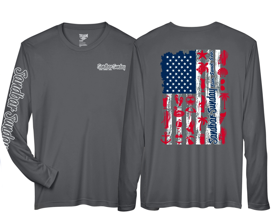 Long Sleeve Flag Competitor in Iron Gray