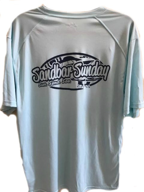 Sandbar Sunday Short Sleeve Performance Tee - Aqua