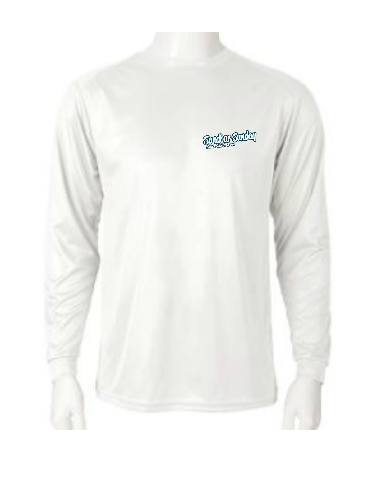 Long Sleeve Performace Tee with Royal Blue Logo, Sebastian Inlet