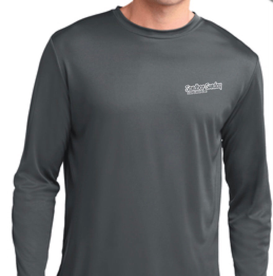 Sandbar Sunday Sport-Tek Mens Long Sleeve Competitor in Iron Gray