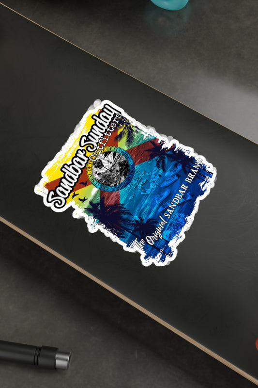 Florida Sandbar Flag Kiss-Cut Vinyl Decal