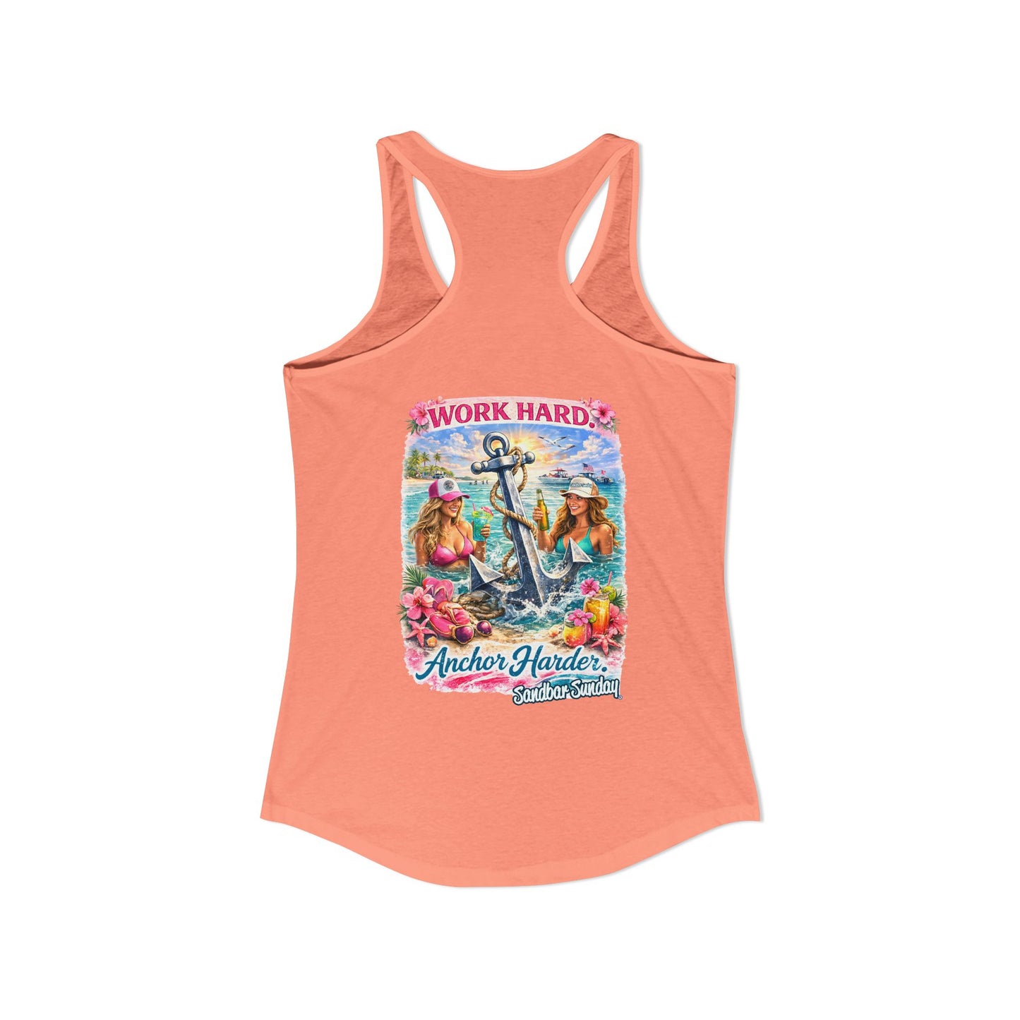 Work Hard Anchor Harder - Ladies Racerback Tank