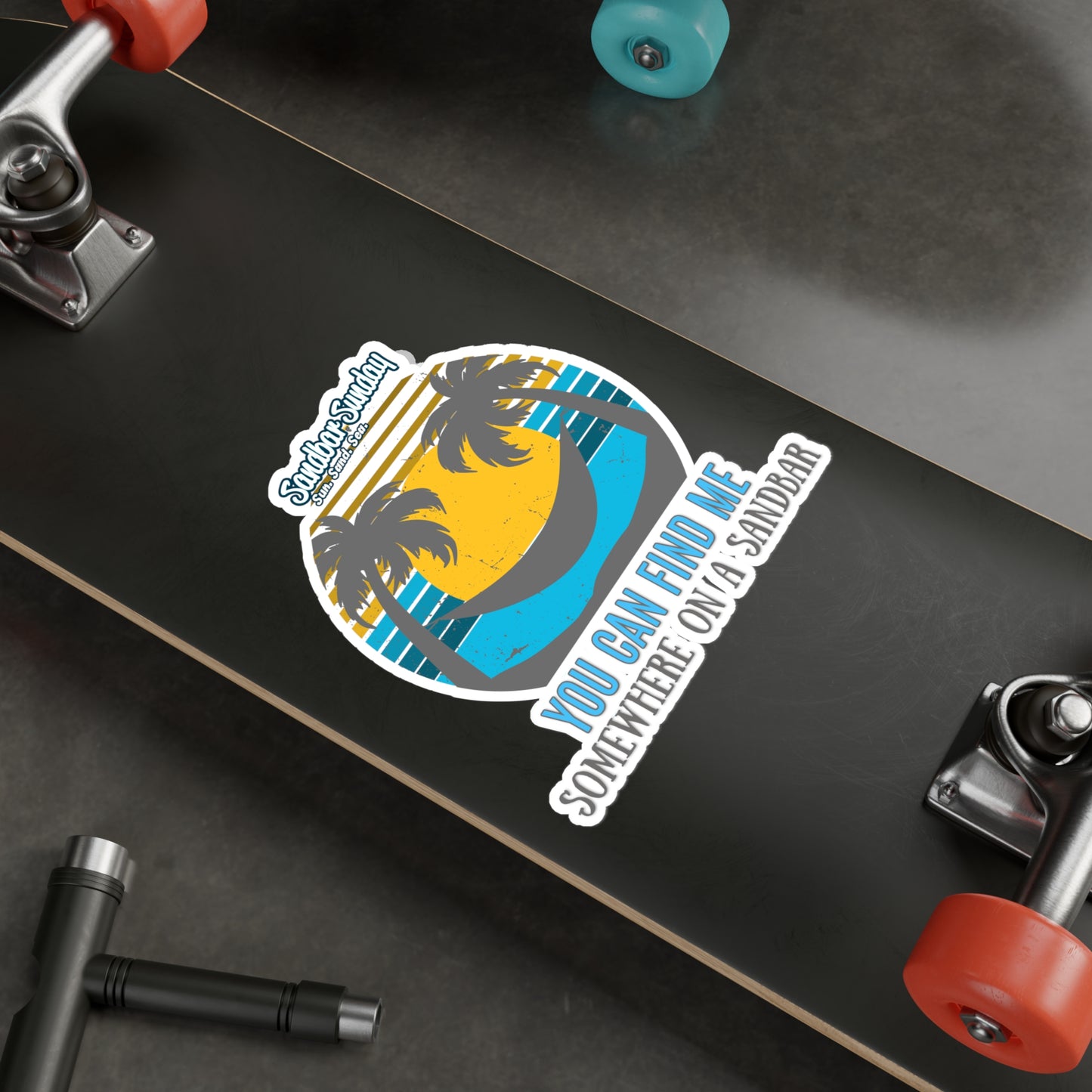 Sunset Day Drinking Sandbar Kiss-Cut Vinyl Decal