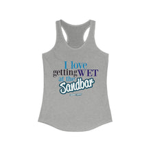 Getting Wet at the Sandbar Racerback Tank