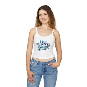 Getting Wet at the Sandbar Spaghetti Strap Tank Top