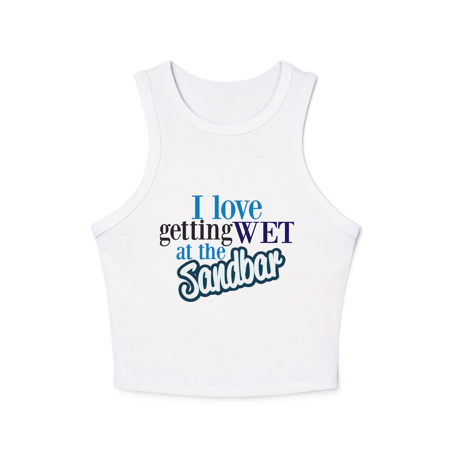 Getting Wet at the Sandbar Racer Tank Top