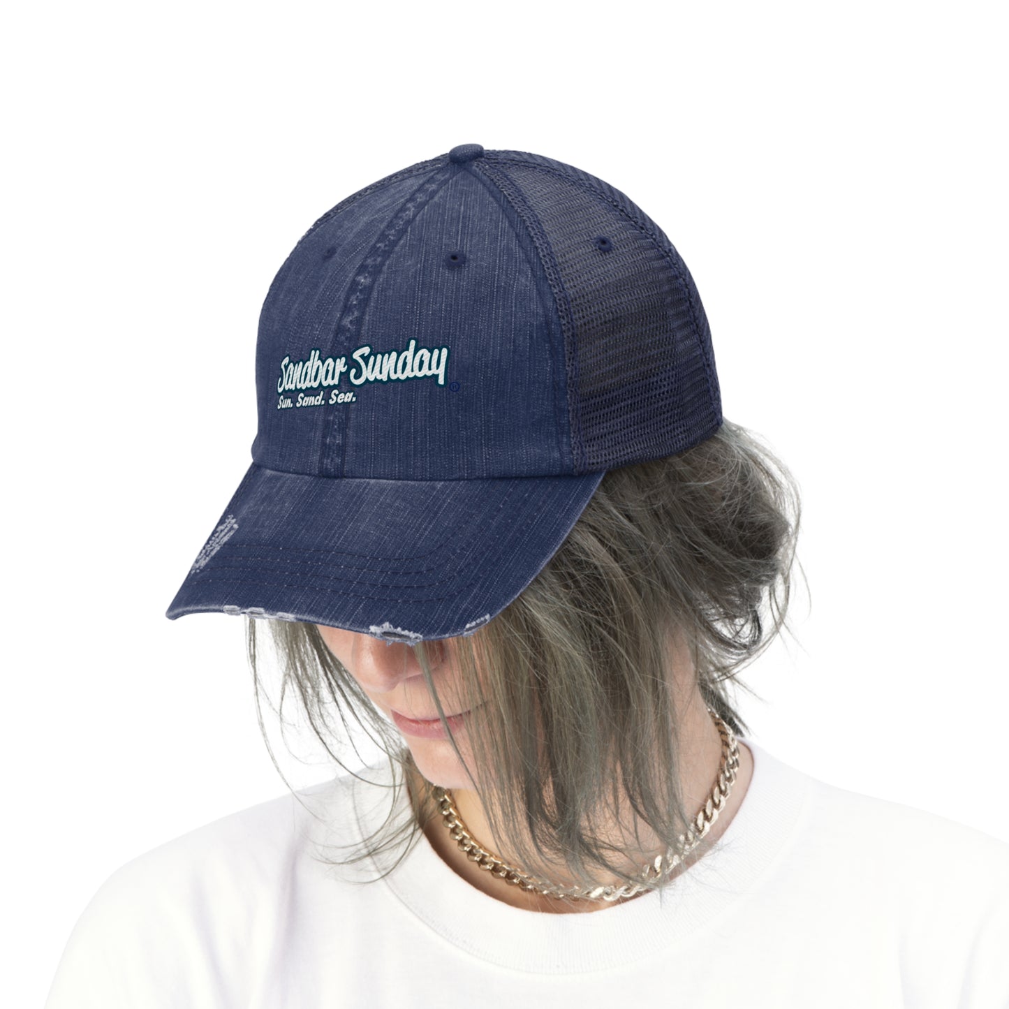 Sandbar Sunday Distressed Trucker Hat