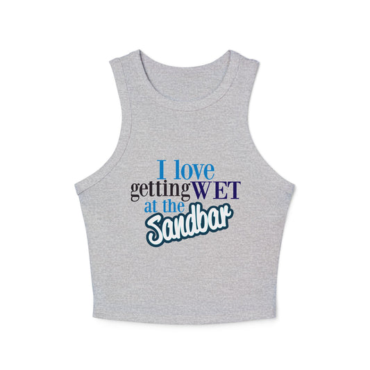 Getting Wet at the Sandbar Racer Tank Top