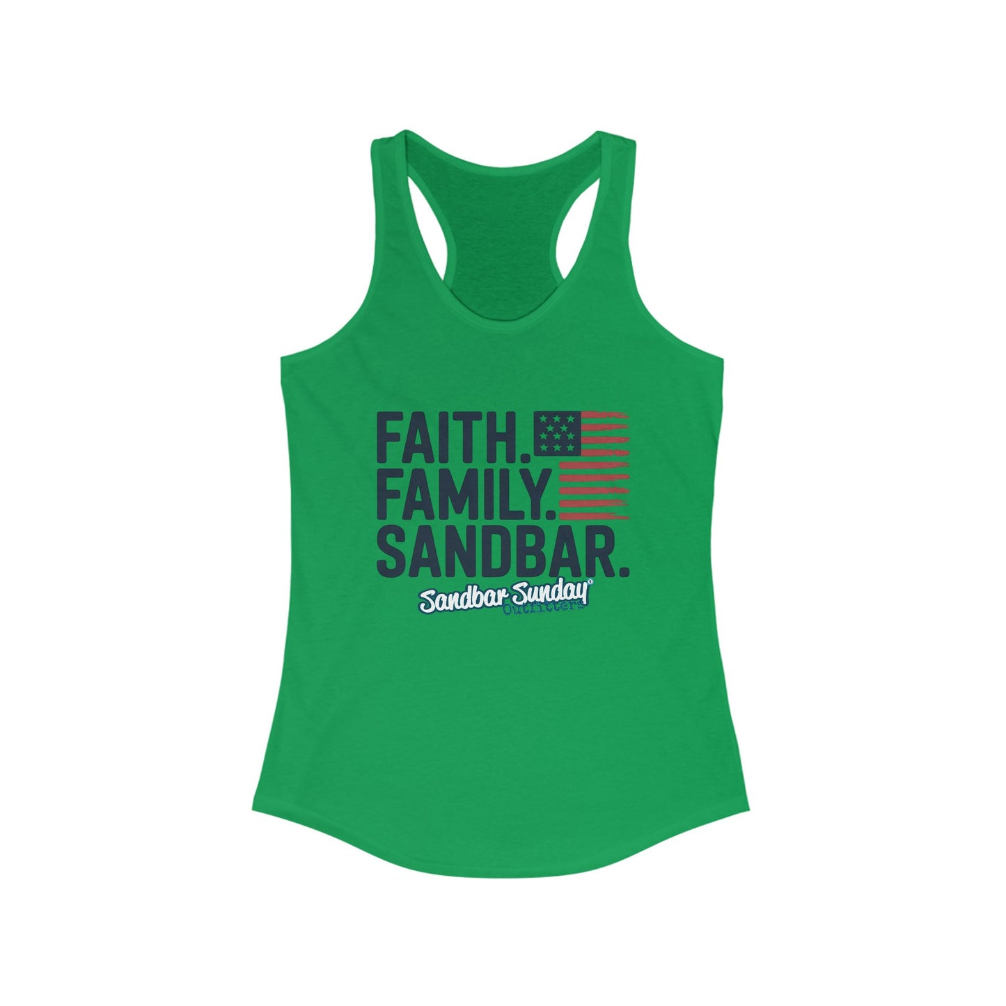 Faith. Family. Sandbar. Racerback Tank