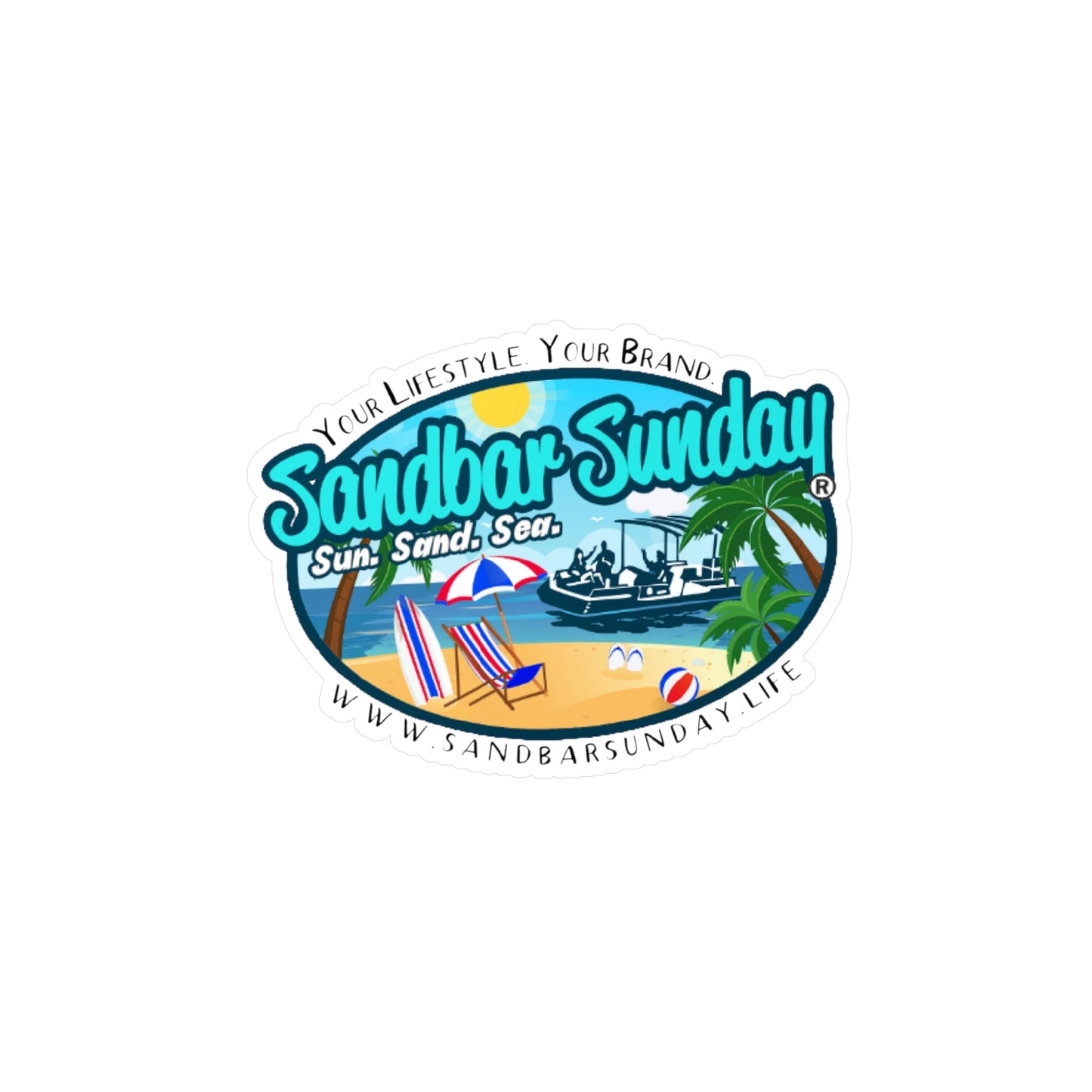 Sandbar Sunday®️ Logo Kiss-Cut Vinyl Decal