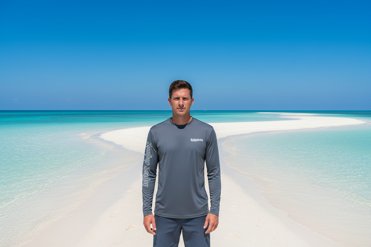 Sebastian Inlet Flag Sun Shirt in Iron Gray