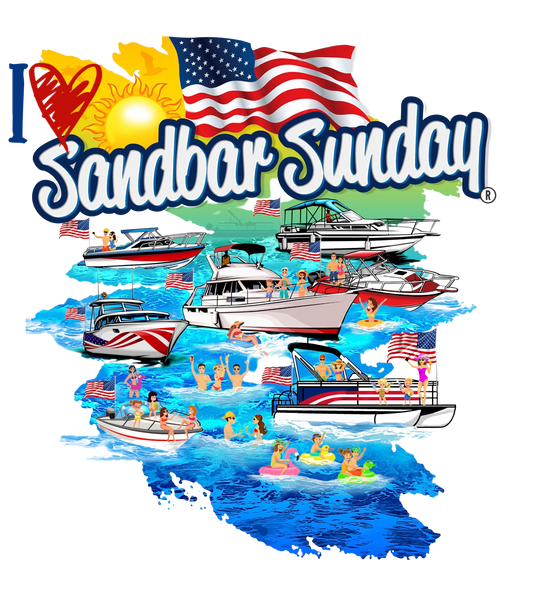 I Love Sandbar Sunday Kiss-Cut Vinyl Decal
