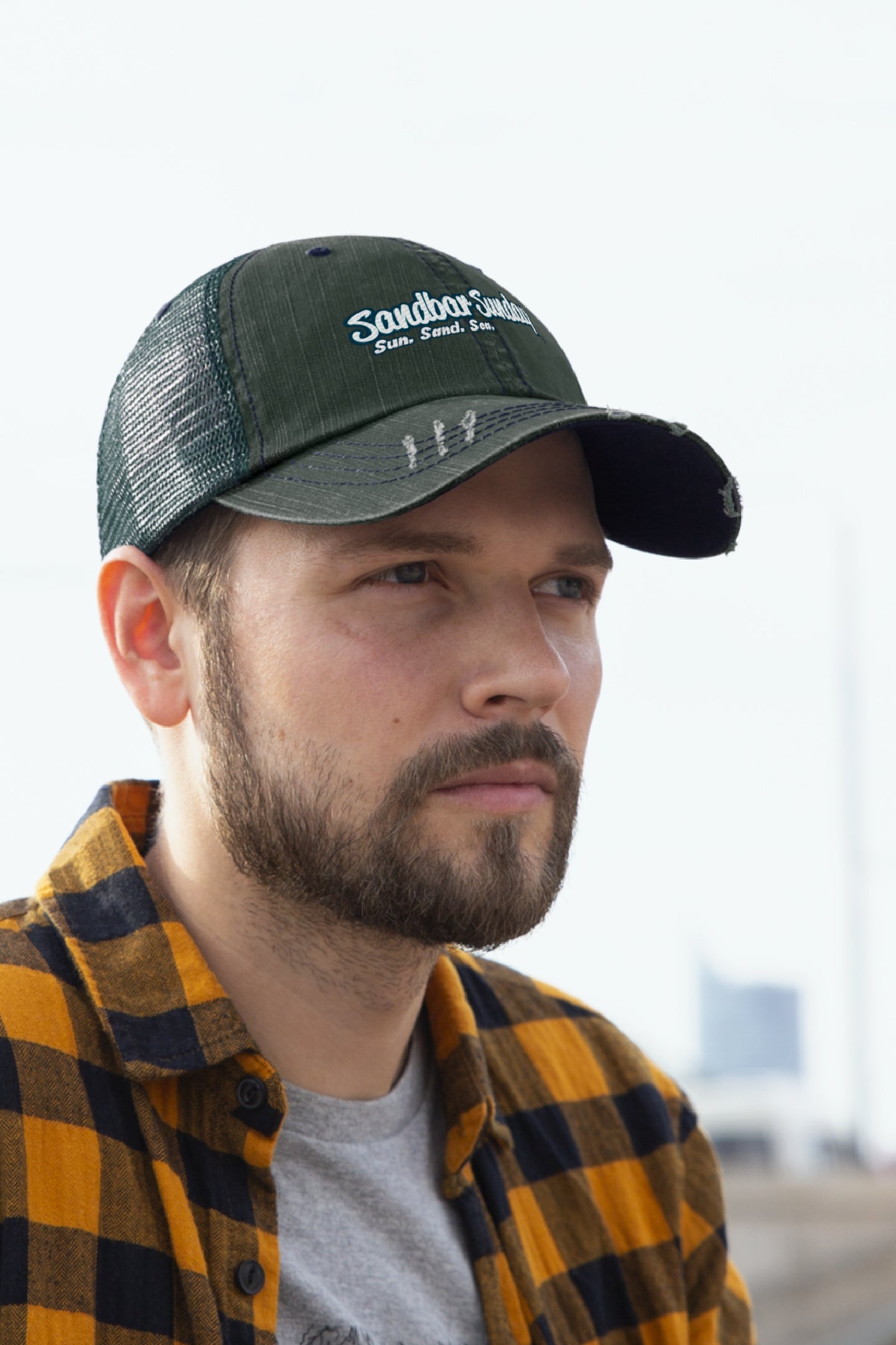 Sandbar Sunday Distressed Trucker Hat
