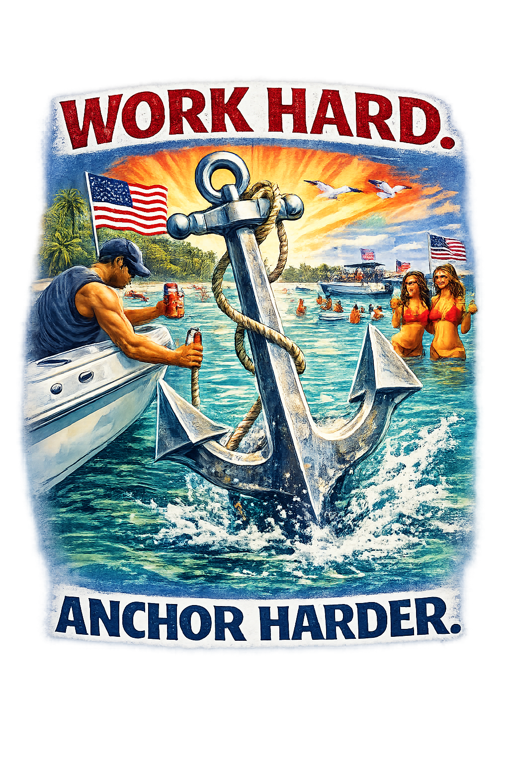 Work Hard Anchor Harder Men's Tank Top