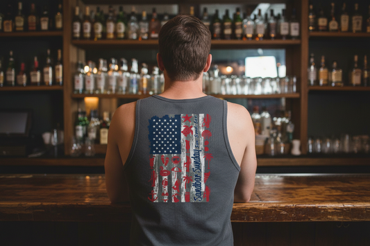 Men's Flag Tank Dark Gray