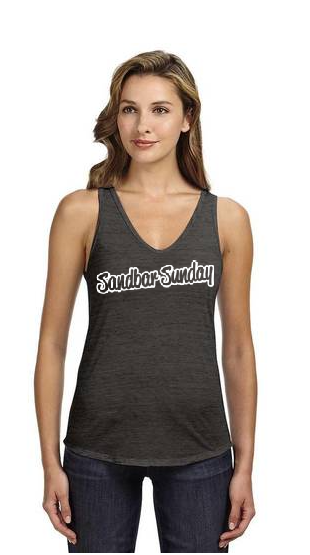 Flowy V-Neck Tank in Black Marble