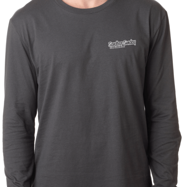 Sandbar Sunday Premium Fitted Long-Sleeve Crew Tee in Heavy Metal/S.I.
