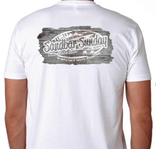 Sandbar Sunday Premium Fitted Short-Sleeve Crew Tee in White