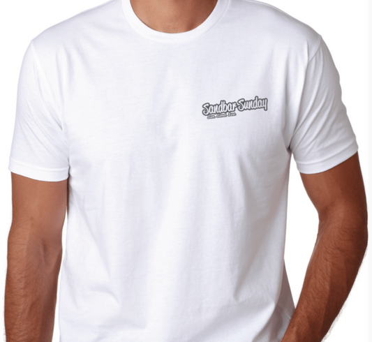 Sandbar Sunday Premium Fitted Short-Sleeve Crew Tee in White