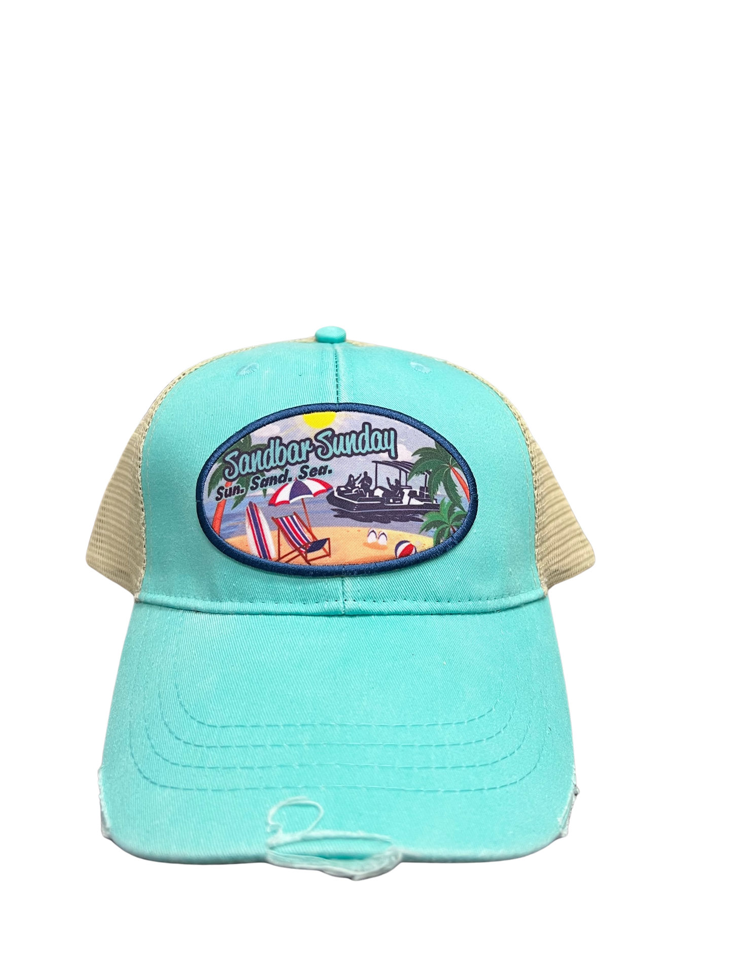 Sandbar Sunday Beach Logo Trucker Hat