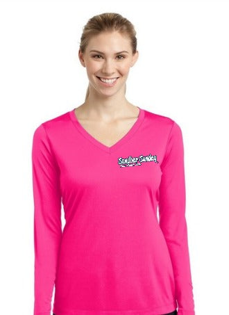Long Sleeve Sun Shirt in Neon Pink