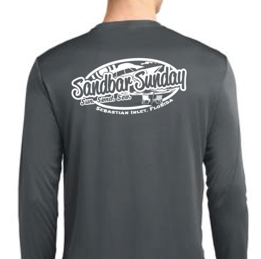 Sandbar Sunday (S.I.) Sport-Tek Mens Long Sleeve Competitor in Iron Gray/Sebastian Inlet