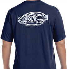 Sandbar Sunday (S.I.) Men's Short Sleeve Performance Tee in Navy/Sebastian Inlet