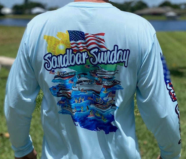 Patriotic Sandbar Party Sun Shirt M