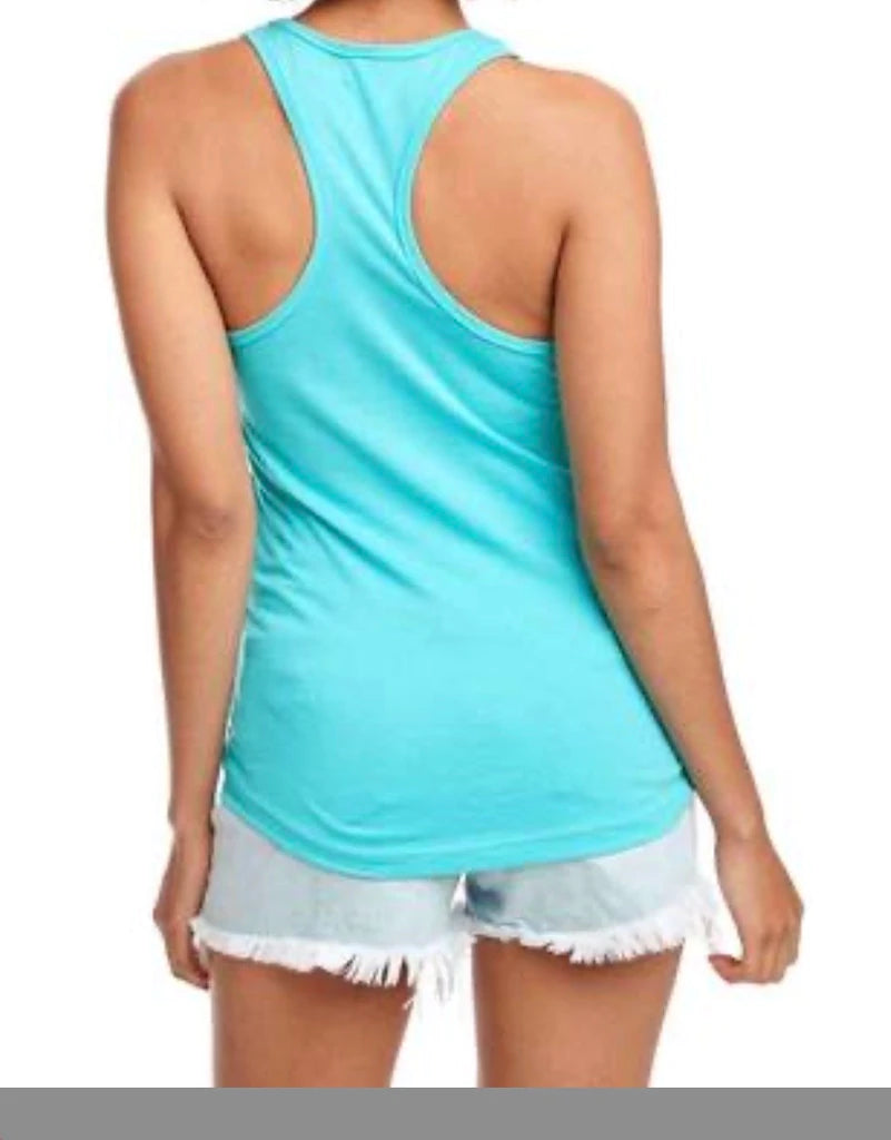 Sandbar Sunday Racerback Tank- Cancun Blue